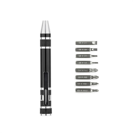 8-in-1 Magnetic Pen Screwdriver Set for Watch Glasses & Electronics Repair