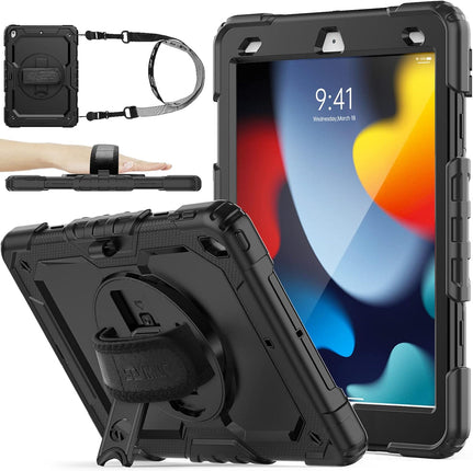 Rugged Shockproof Case for iPad 9/8/7th Gen 10.2" with Kid Holder