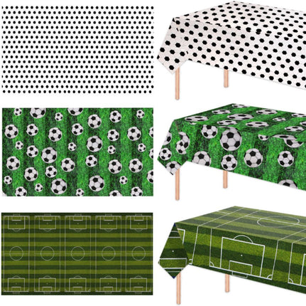 Soccer Theme Disposable Tablecloth Set of 2 for Party Background Cover