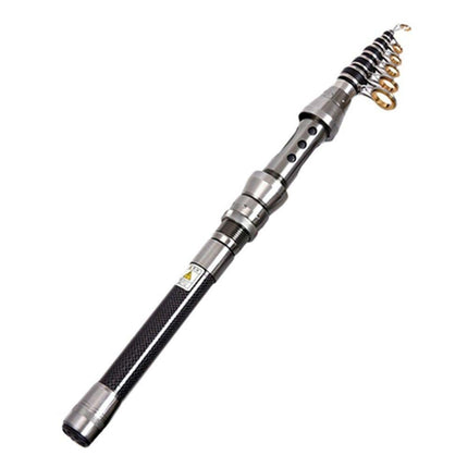 Carbon Fiber Telescopic Fishing Rod Portable Travel Spinning Pole Sea & Freshwater