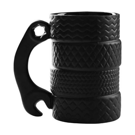 Novelty Tyre Coffee Mug 500ml for Car Enthusiast Mechanic & Motorsport Fan