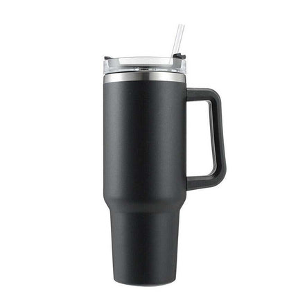 40 oz Insulated Stainless Steel Tumbler with Straw Lid - Leak-Proof Vacuum Flask for Hot & Cold Beverages