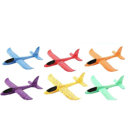 48CM Foam Glider Stunt Plane w/ Head Light, Hand Throw Outdoor Toy for Kids