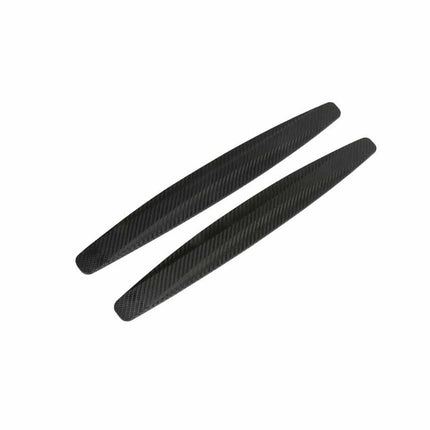 2PCS Car Bumper Protector Guard - Carbon Fiber Anti-Scratch Corner Strip, Universal Fit Black Trim