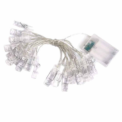 Battery LED Photo Clip String Lights 40 Clips 6m for Picture Hangers