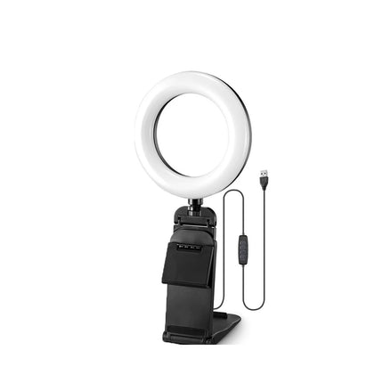 USB Rechargeable LED Selfie Light with Phone Holder for All Phones & Laptops