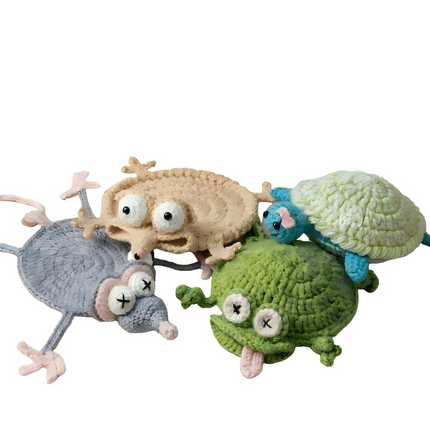 Handmade Crochet 3D Animal Coaster Cute Knitted Mug Rug Round Drink Mat