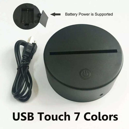 3D Acrylic LED Touch Night Light - 7 Colour Proposal Wedding Gift Lamp