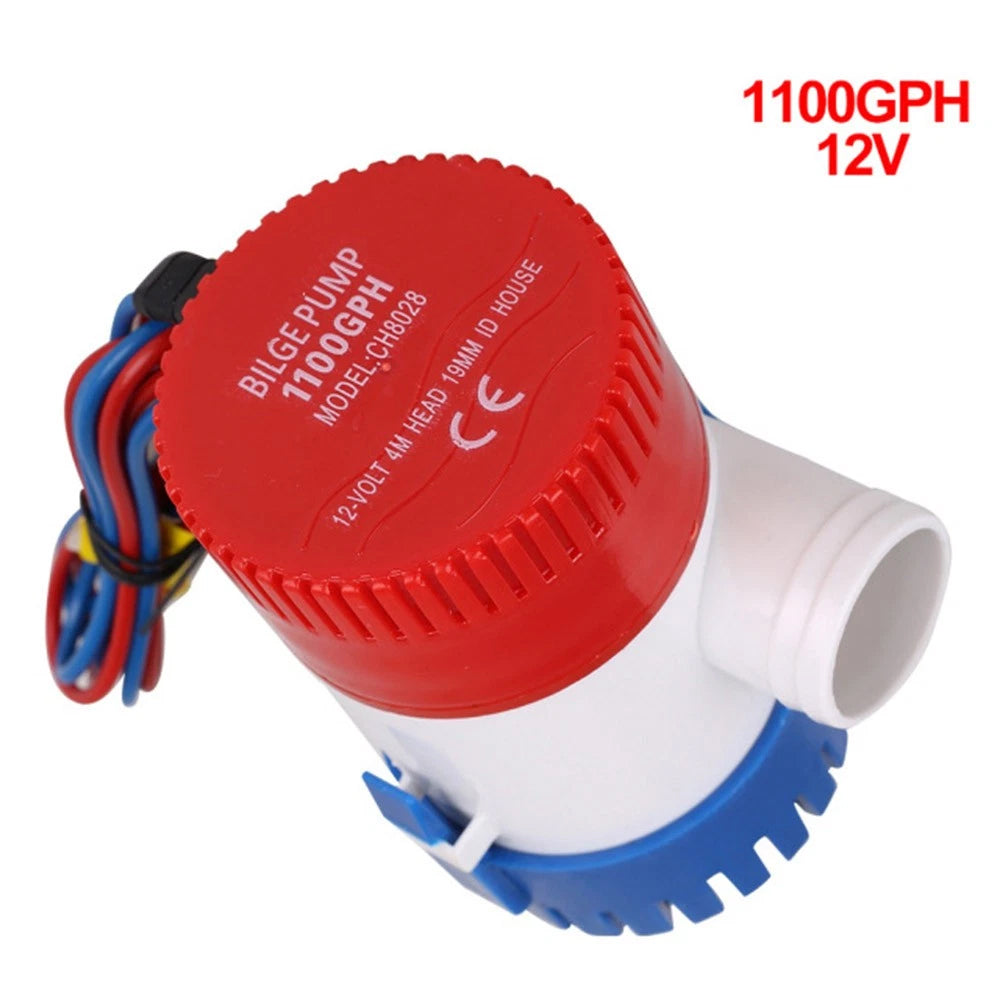 1100GPH 12V Automatic Bilge Pump - Submersible Marine Boat Water Pump for Yacht, Bass Boat, Sailboat