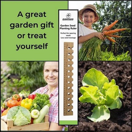 Wooden Planting Ruler & Sowing Spacer – Garden Line Tool for Veg Seeds