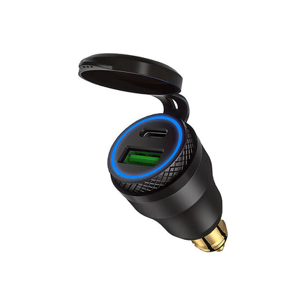 Motorcycle Dual USB Charger Hella DIN Type-C Plug Socket for BMW Ducati