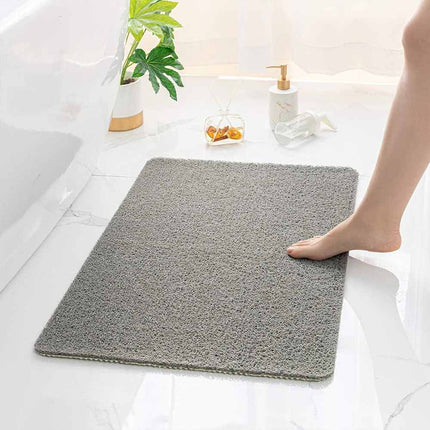 Grey Loofah Non Slip Quick Dry Bath Mat Super Absorbent Anti Mould 60x40cm
