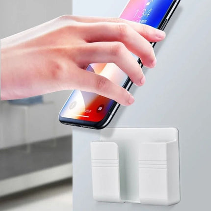 4Pcs Wall Mounted Remote Control Storage Rack & Phone Holder Home Decor