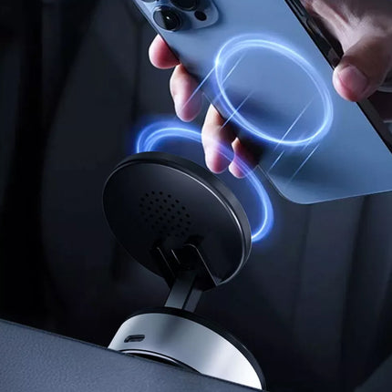Auto-Unlock Phone Holder: Strongest Magnetic Suction + Fast Wireless Charging, 360° Rotating Dashboard Mount for All Phones