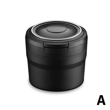 LED Auto Car Ashtray with Self-Extinguishing Lid | Sealed Smokeless Ash Holder Cup | 12V Lighter Power