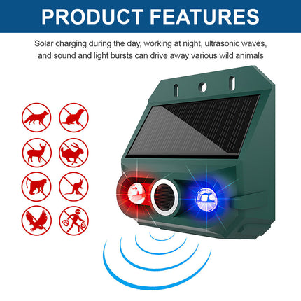 Ultrasonic Pest Repeller for Cat, Dog, Fox – Motion Sensor Deterrent