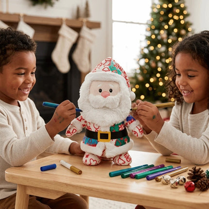 DIY Paintable Santa Claus Plush Toy Blank for Christmas Crafts