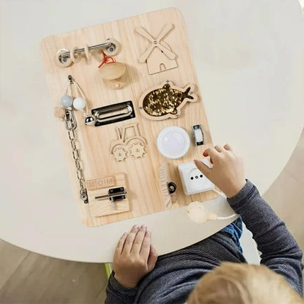 Montessori Busy Board for Toddlers – Sensory Fidget Toy, Autism & ADHD Educational Gift