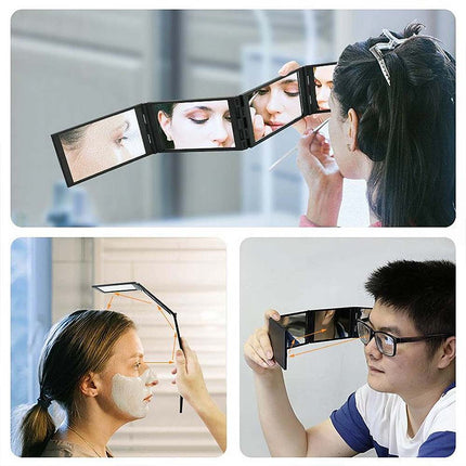 360° 4-Way Mirror DIY Haircut Kit with Telescopic Stand