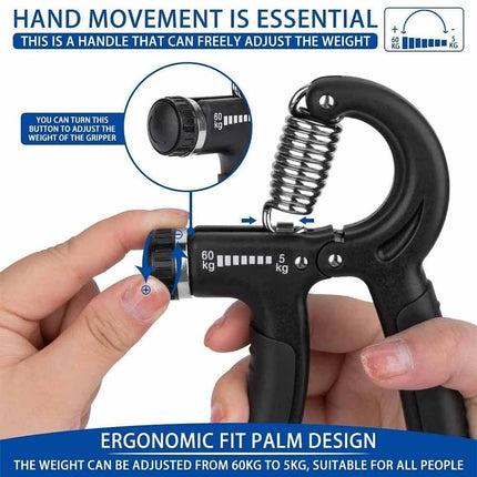 Adjustable Hand Grip Strengthener 5-60 kg, 2 Pack Hand Exerciser
