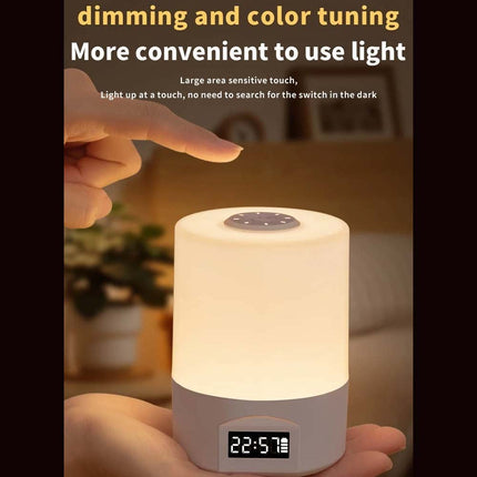 Touch Control Remote LED Night Light with Digital Time Display for Bedside