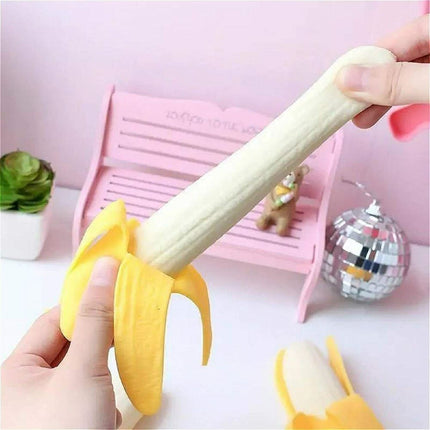 2 Pack Slow Rising Peeled Banana Squishy Toy, Soft Simulation Stress Relief Fidget
