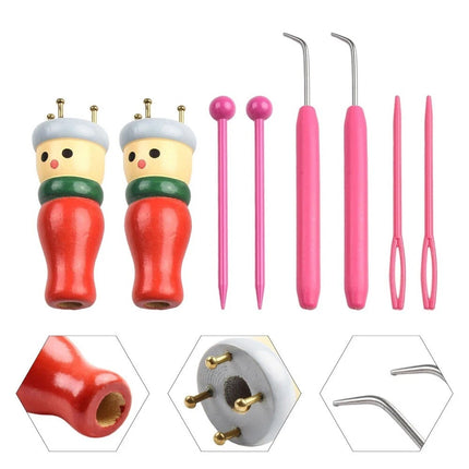 Wooden Spool Knitting Doll Set – French Knitting Tool Kit for Beginners
