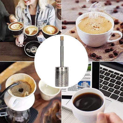 Portable Travel Coffee Maker with Reusable Filter - French Press Style