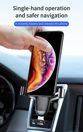 Baseus Gravity Car Phone Mount: Mini Automatic Air Vent Holder for iPhone 15/14, Samsung Galaxy, 3.5-6.8" Phones