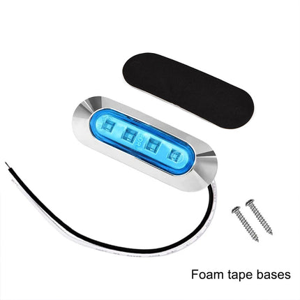 4x Blue LED Courtesy Lights for Marine Boat Cabin, Deck, and Walkway, 12V-24V Compatible