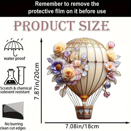 2D Acrylic Flat 2mm Hot Air Balloon Hanging Garden Lantern Deck Decor