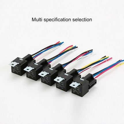 5PCS 24V 40A 4-Pin SPDT Automotive Relay Kit with Wiring Harness Sockets