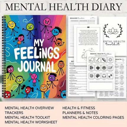 120 Pages Mental Health Journal – Mood Tracking & Feeling Diary for Emotional Wellness