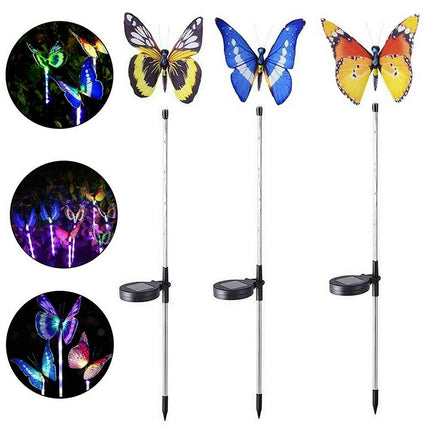 3PCS Solar Butterfly LED Stake Light – Waterproof for Garden & Lawn