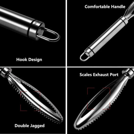 Multifunctional 304 Stainless Steel Fish Scaler & Kitchen Tool