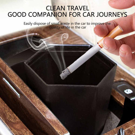Mini Car Trash Can with Lid - Portable Auto Garbage Bin, Push-Button Lid & Leak-Proof Design