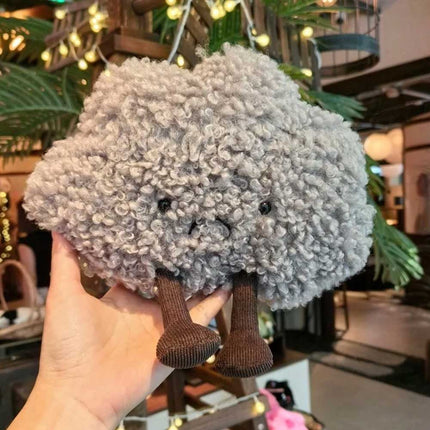 Grey Storm Small Dark Cloud Pillow Plush - Soft Cuddly Stuffed Toy