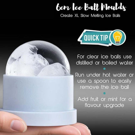 4X Large Ice Ball Maker, Silicone Sphere Mold for Whiskey, Round Ice Cube Tray for Party