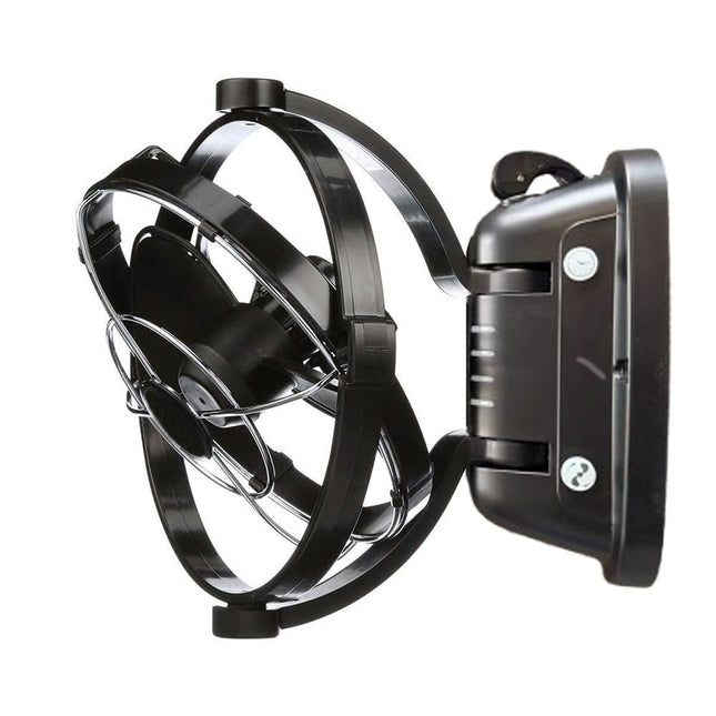 12V/24V DC Ceiling Fan with Remote - Ultra-Quiet 360° Airflow, Bladeless Safe Design for RV, Caravan, Boat, Camper