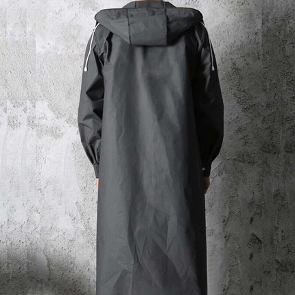Men's Waterproof Hooded Long Raincoat for Outdoor Hiking