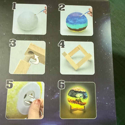 DIY 3D Moon Lamp Painting Kit for Kids 3-12 Cool Gift Boy Girl Craft Toy