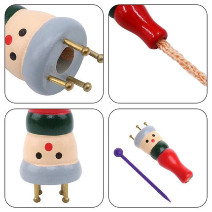 Wooden Spool Knitting Doll Set – French Knitting Tool Kit for Beginners