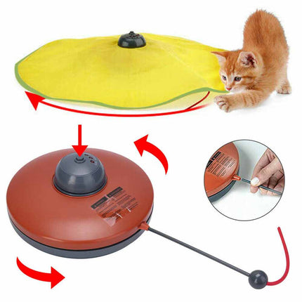 Electronic Interactive Rotating Undercover Mouse Cat Toy with Meow & Puzzle