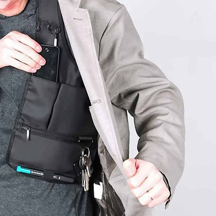 Anti-Pry Hidden Underarm Organizer Bag – Leather Case for Tablet, Cards, Men & Women