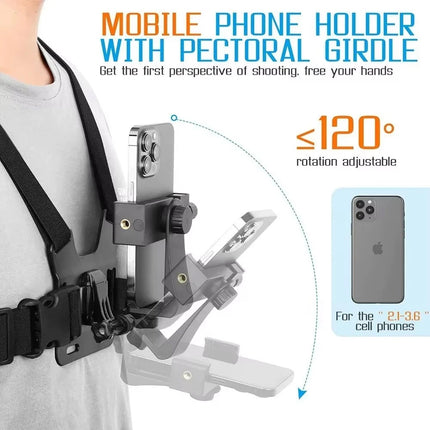 5PCS Chest Mount Harness Strap Action Camera & Phone Holder POV