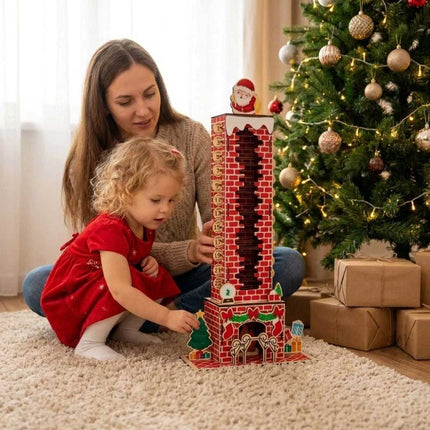 24-Day Xmas Countdown Santa Chimney Calendar Christmas Puzzle Toy