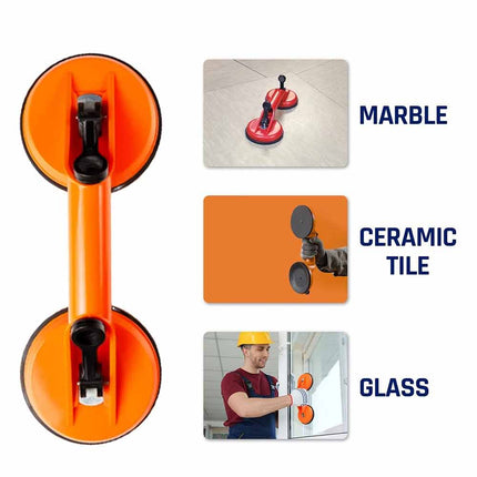 Dual Suction Cup Pad Lifter 50kg Glass Tile Mirror Sucker Puller