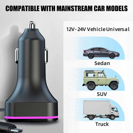 Universal Bluetooth FM Transmitter - Hands-Free Car Kit with Fast Charging (USB-C & iOS)