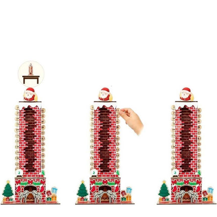 24-Day Xmas Countdown Santa Chimney Calendar Christmas Puzzle Toy