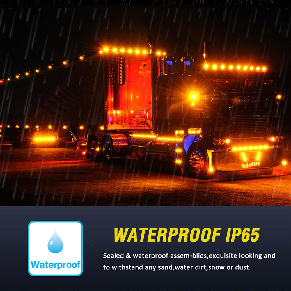 10X 12V-24V LED Clearance Marker Lights for Trucks, Trailers, Caravans, and Lorries